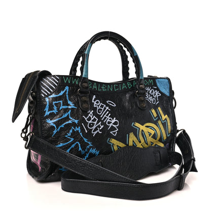 Balenciaga Agneau Graffiti All Over Classic Hardware S City Black Multicolor 4 of 11
