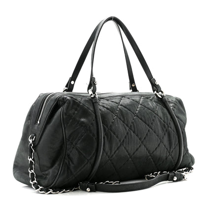 Chanel Iridescent Calfskin Quilted Relax CC Bowler Bag Black 3 of 12