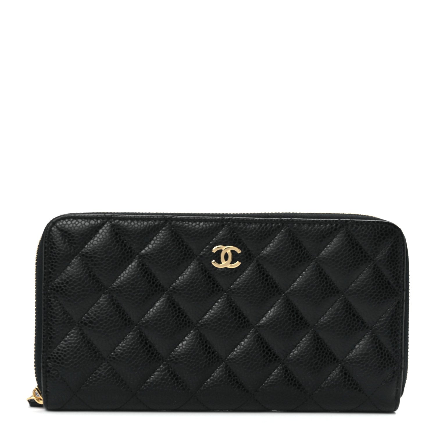 Chanel Caviar Quilted Large Gusset Zip Around Wallet Black 1 of 12