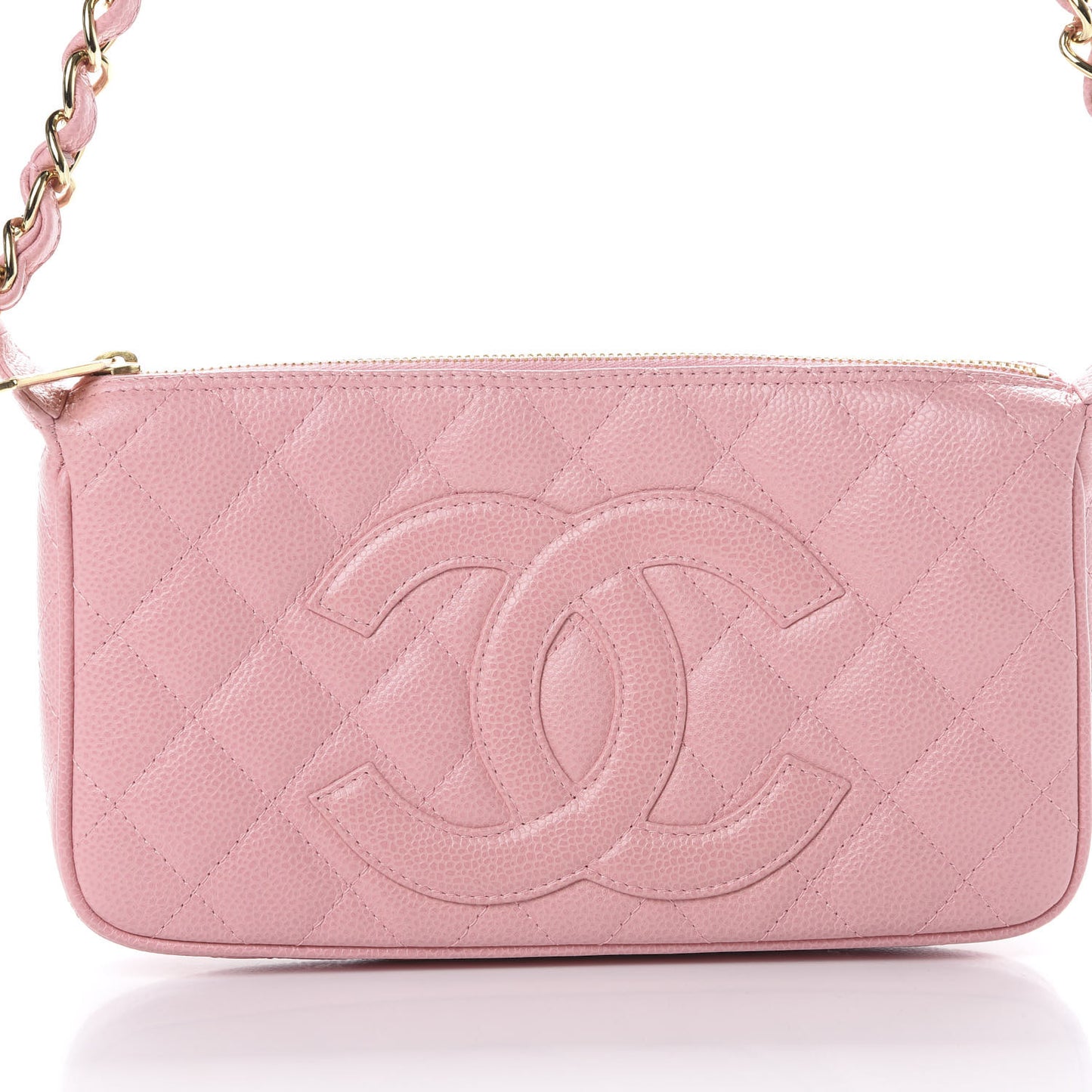 Caviar Quilted Pochette Pink