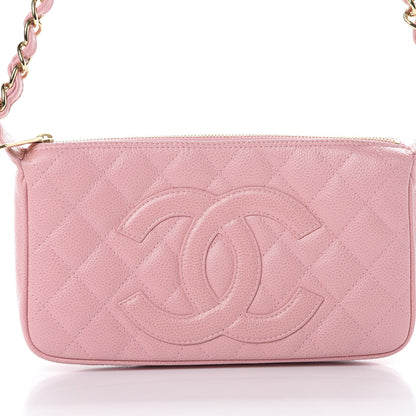 Chanel Caviar Quilted Pochette Pink 7 of 12