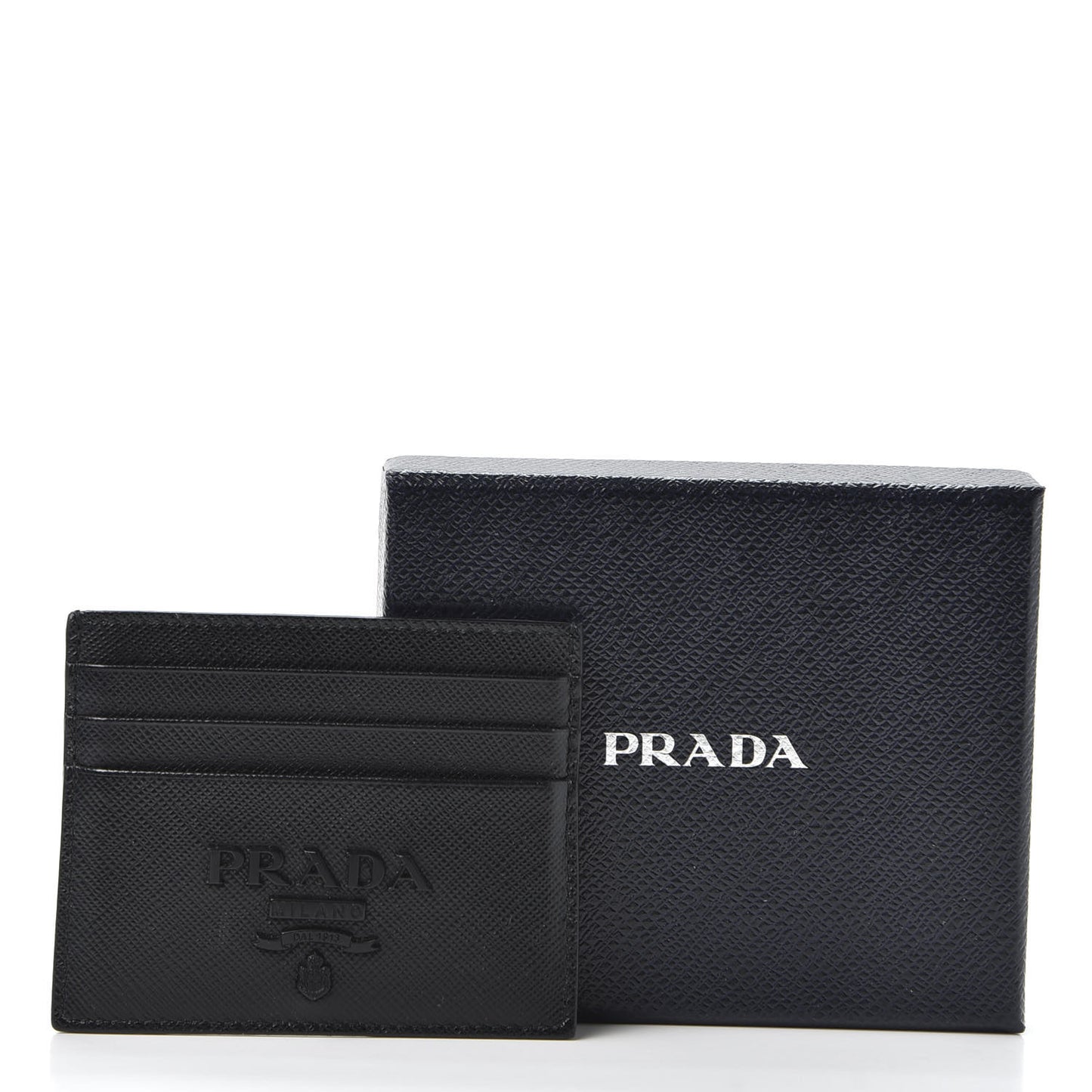 Saffiano Shine Monochrome Card Holder Black
