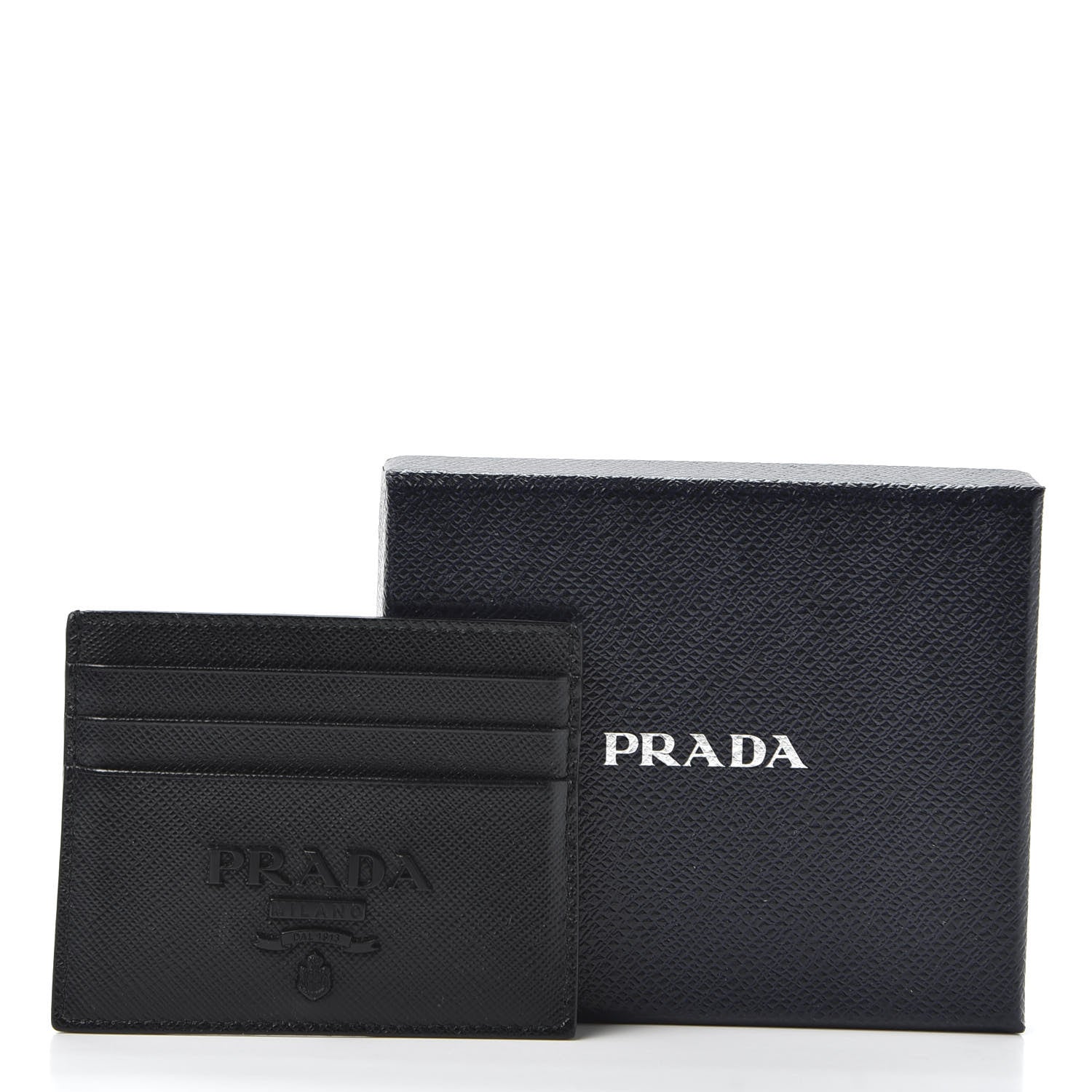 Prada Saffiano Shine Monochrome Card Holder Black 9 of 9