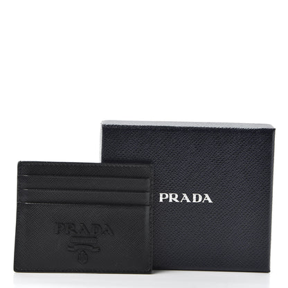 Prada Saffiano Shine Monochrome Card Holder Black 9 of 9