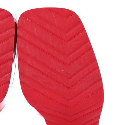 Gucci Rubber Gucci Logo Womens Platform 20/60mm Slide Sandals 38 Hibiscus Red 10 of 14