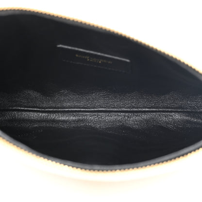 Saint Laurent Lambskin Quilted Gaby Zipped Pouch Crema Soft 5 of 11