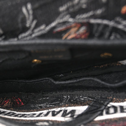 Christian Dior Canvas Embroidered Camouflage Flowers Saddle Bag Black Multicolor 5 of 10