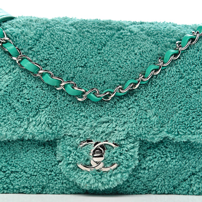 Chanel Lambskin Calfskin Mixed Fibers Quilted Medium Flap Green 11 of 12