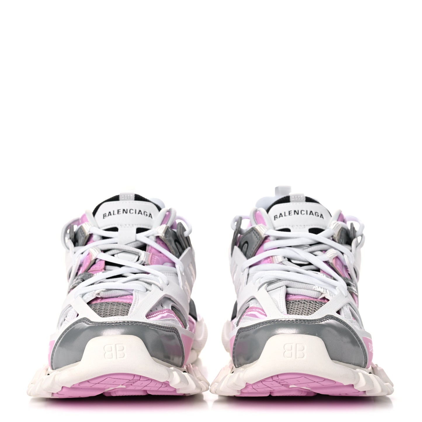Mesh Rubber Bi-Color Womens Track Sneakers 40 White Pink Grey