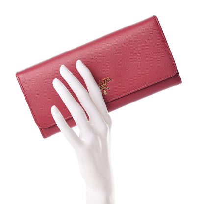 Prada Saffiano Metal Wallet Ibisco 2 of 11