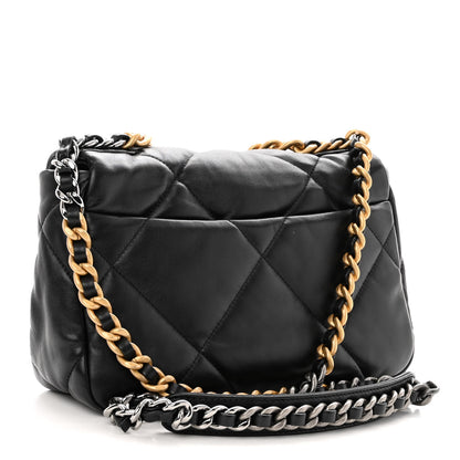 Chanel Goatskin Quilted Medium Chanel 19 Flap Black 3 of 10