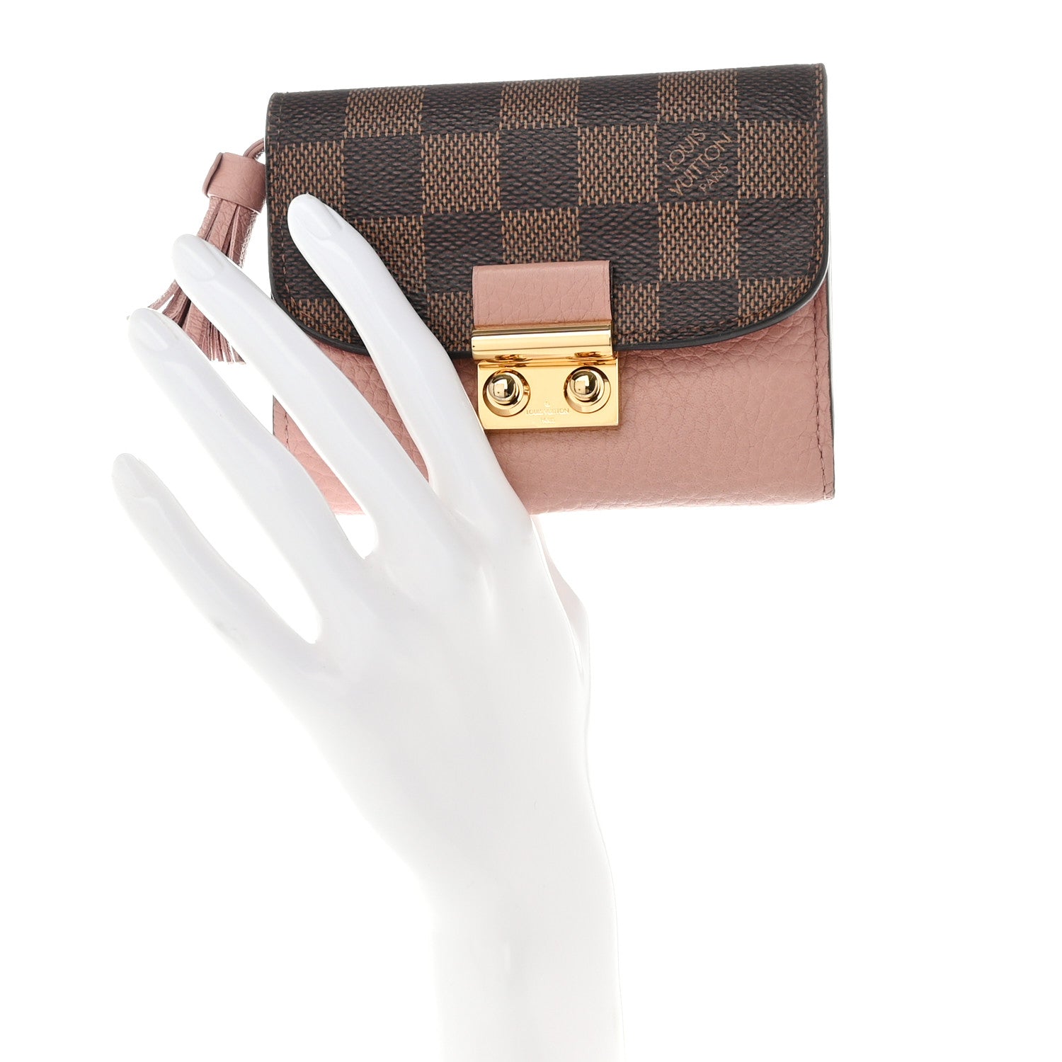 Louis Vuitton Damier Ebene Croisette Compact Wallet Magnolia 2 of 10