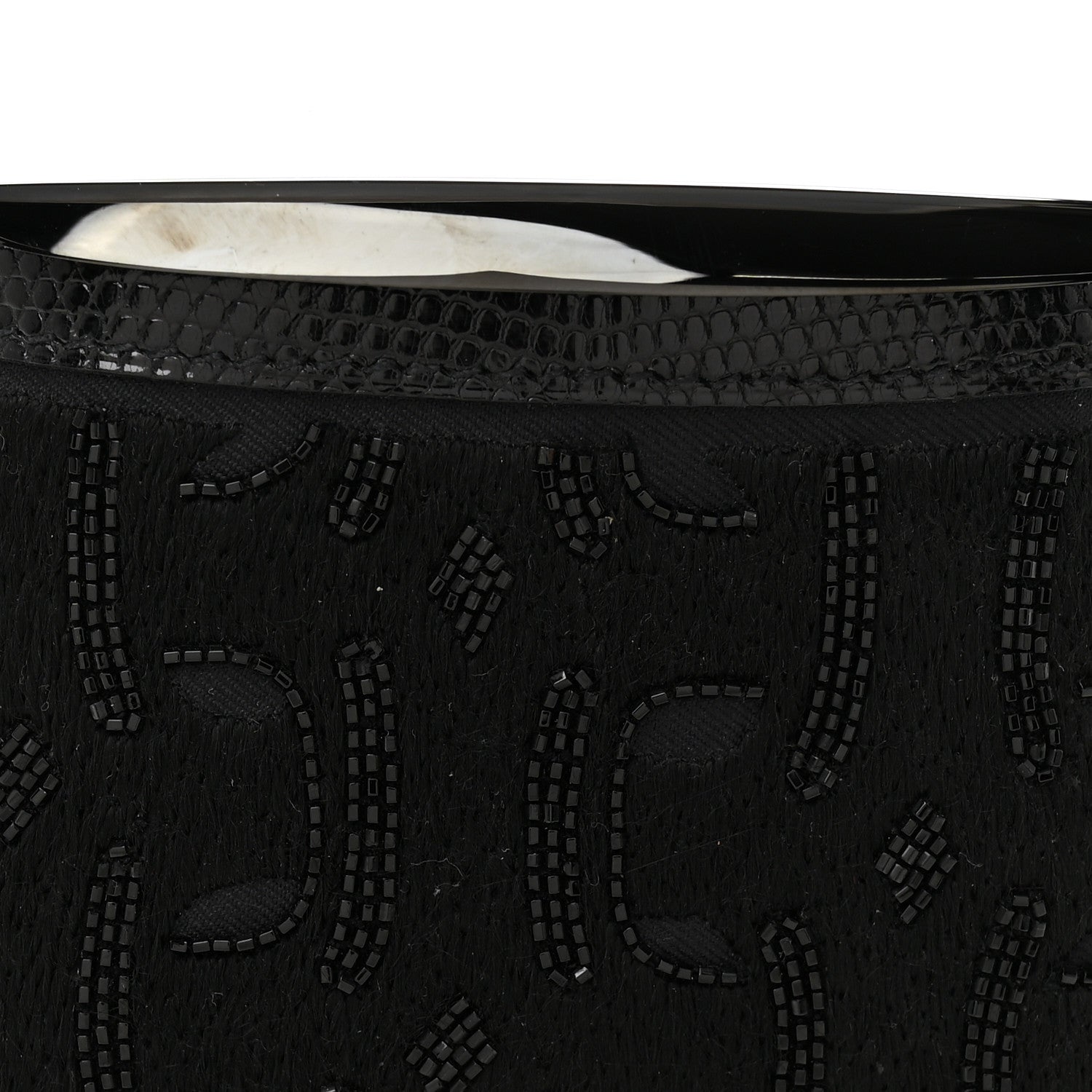 Hermes Lizard Embroidered Stromboli Black 8 of 10
