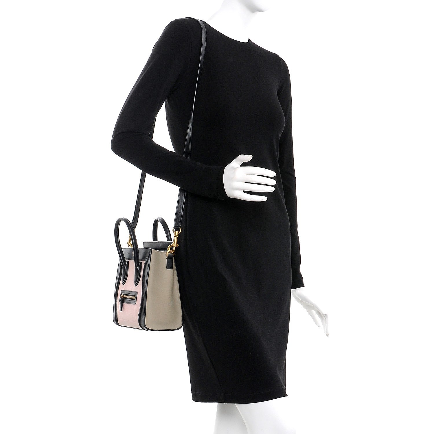 Celine Smooth Drummed Calfskin Nano Tri-Color Luggage Light Rose 2 of 10