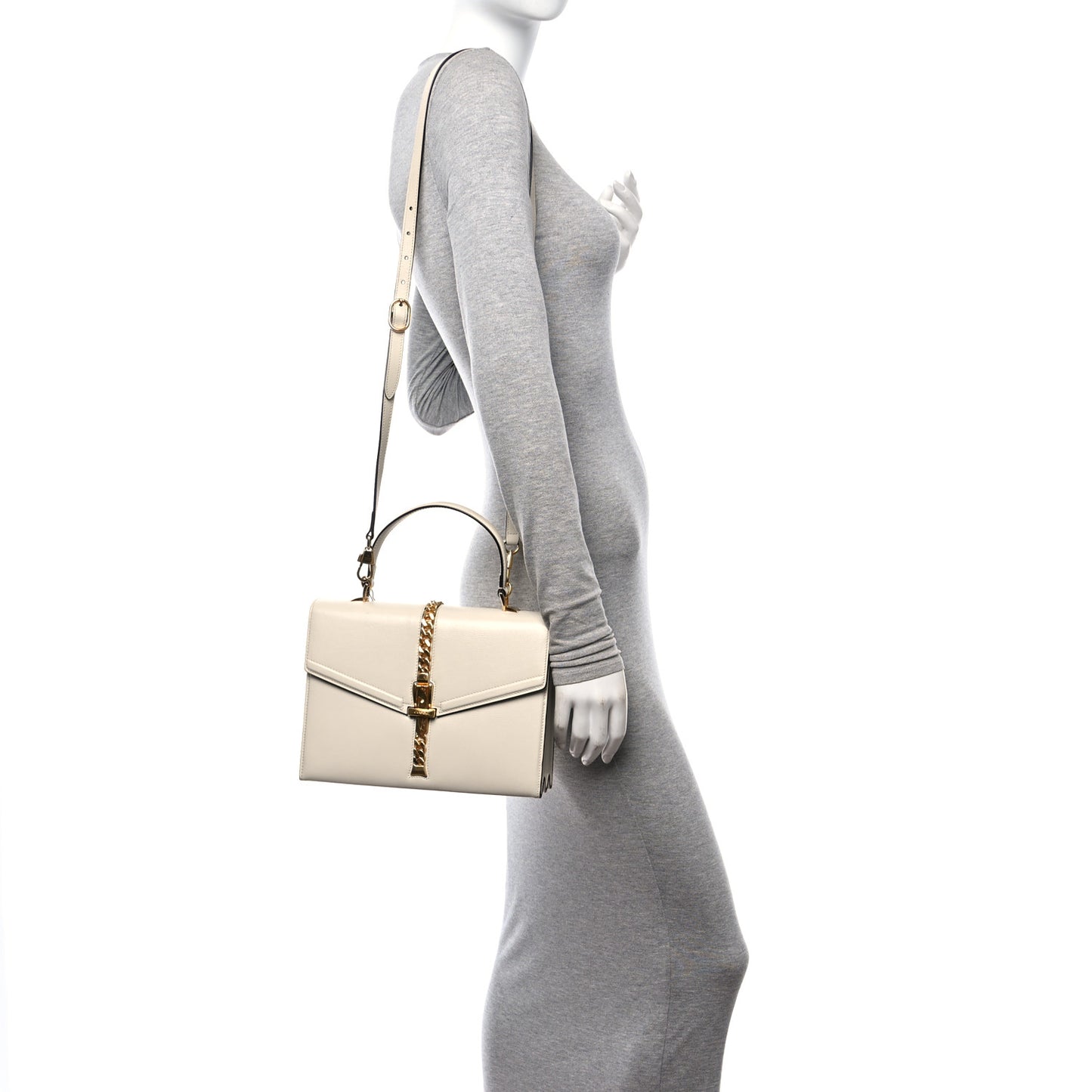 Azalea Calfskin Small Sylvie 1969 Top Handle Bag White