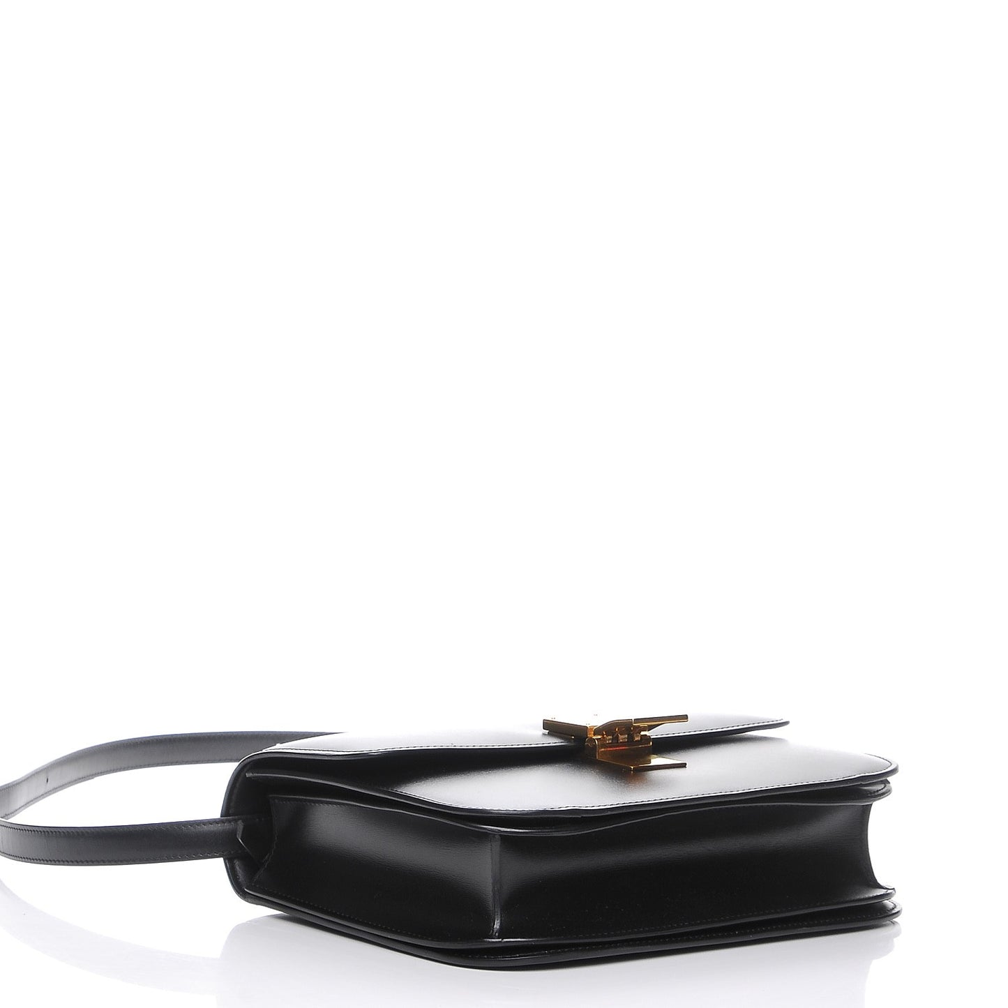 Box Calfskin Medium Classic Box Flap Bag Black