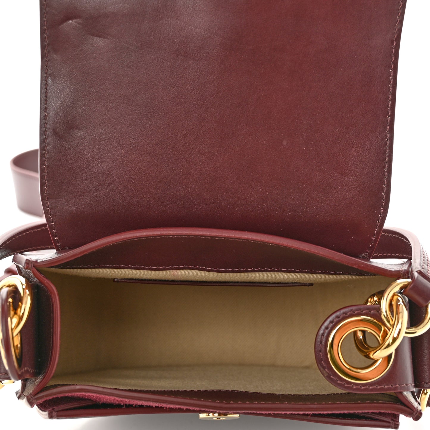 Calfskin Small Tess Bag Burnt Brown