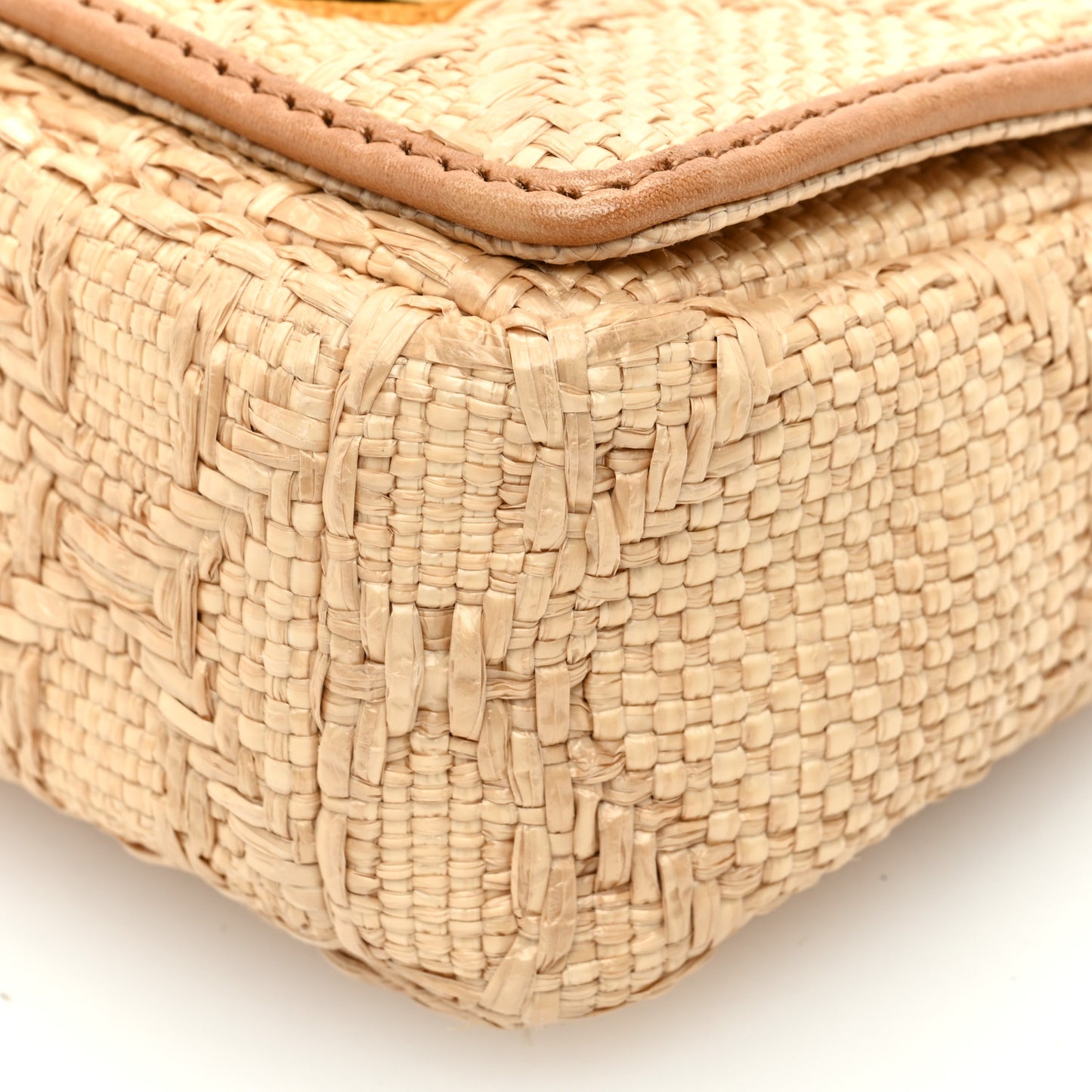Raffia Macro Cannage Micro Caro Bag Natural