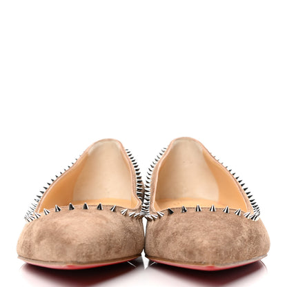 Christian Louboutin Veau Velours Anjalina Flats 38.5 Fennec 2 of 4