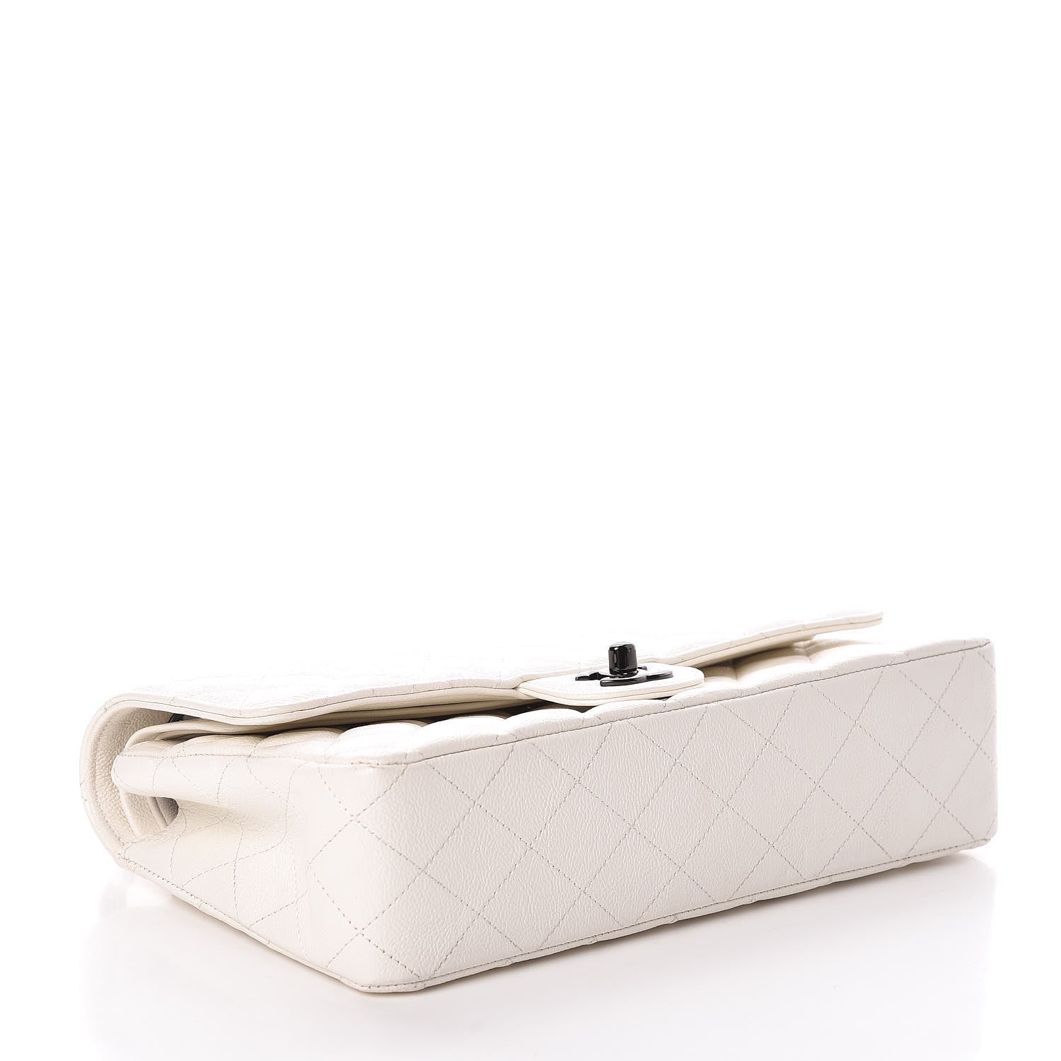 Chanel Grained Calfskin Quilted Medium Double Flap White 4 of 12