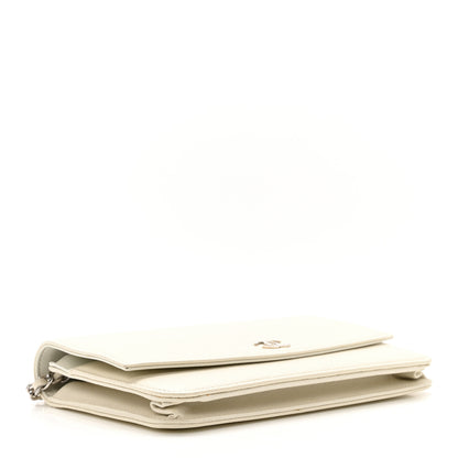 Chanel Caviar Sevruga Wallet on Chain WOC White 4 of 12