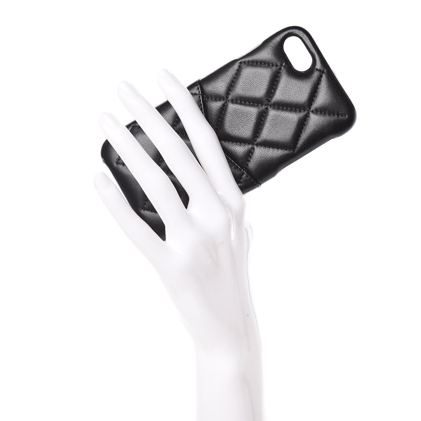 Lambskin Quilted iPhone 7/8 Coco Tech Case Black