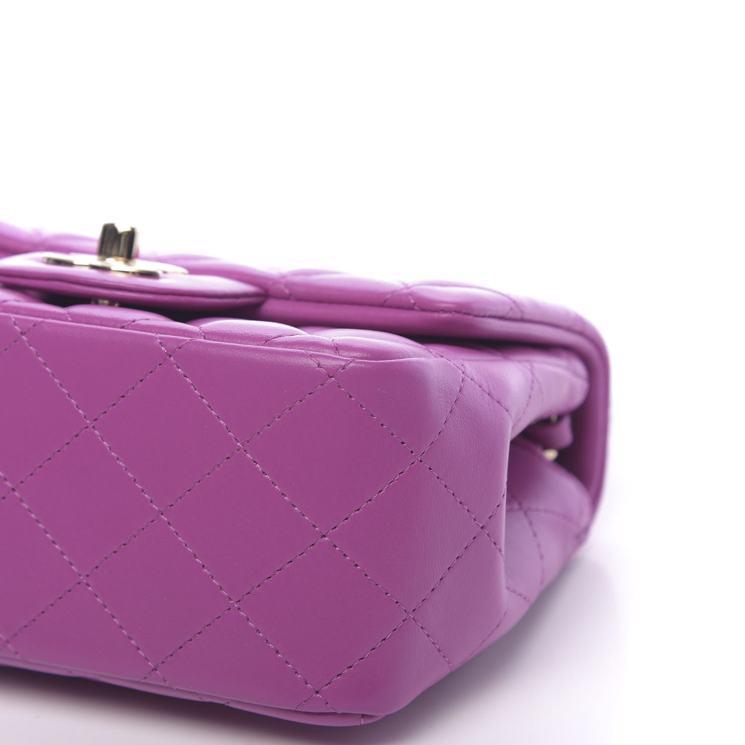 Chanel Lambskin Quilted Mini Square Flap Purple 10 of 11