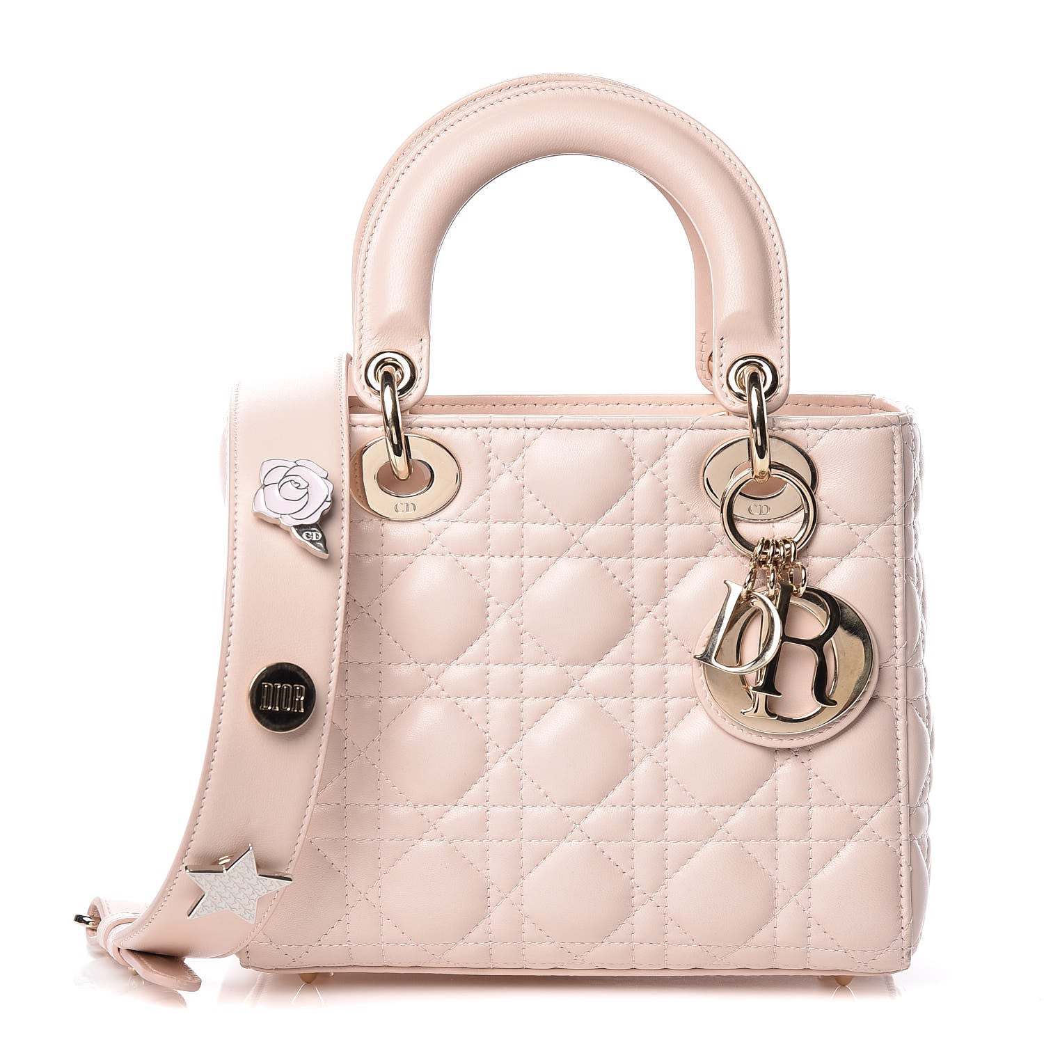 Christian Dior Lambskin Cannage Small Lucky Badges My Lady Dior Pink 1 of 25