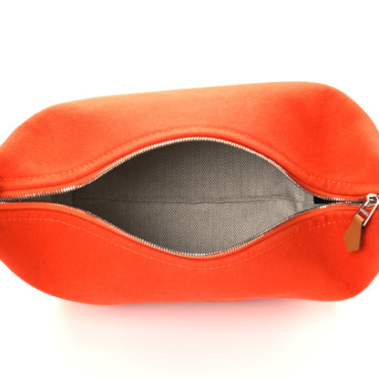 Hermes Canvas Small Bride-A-Brac Pouch Orange Burgundy 5 of 9