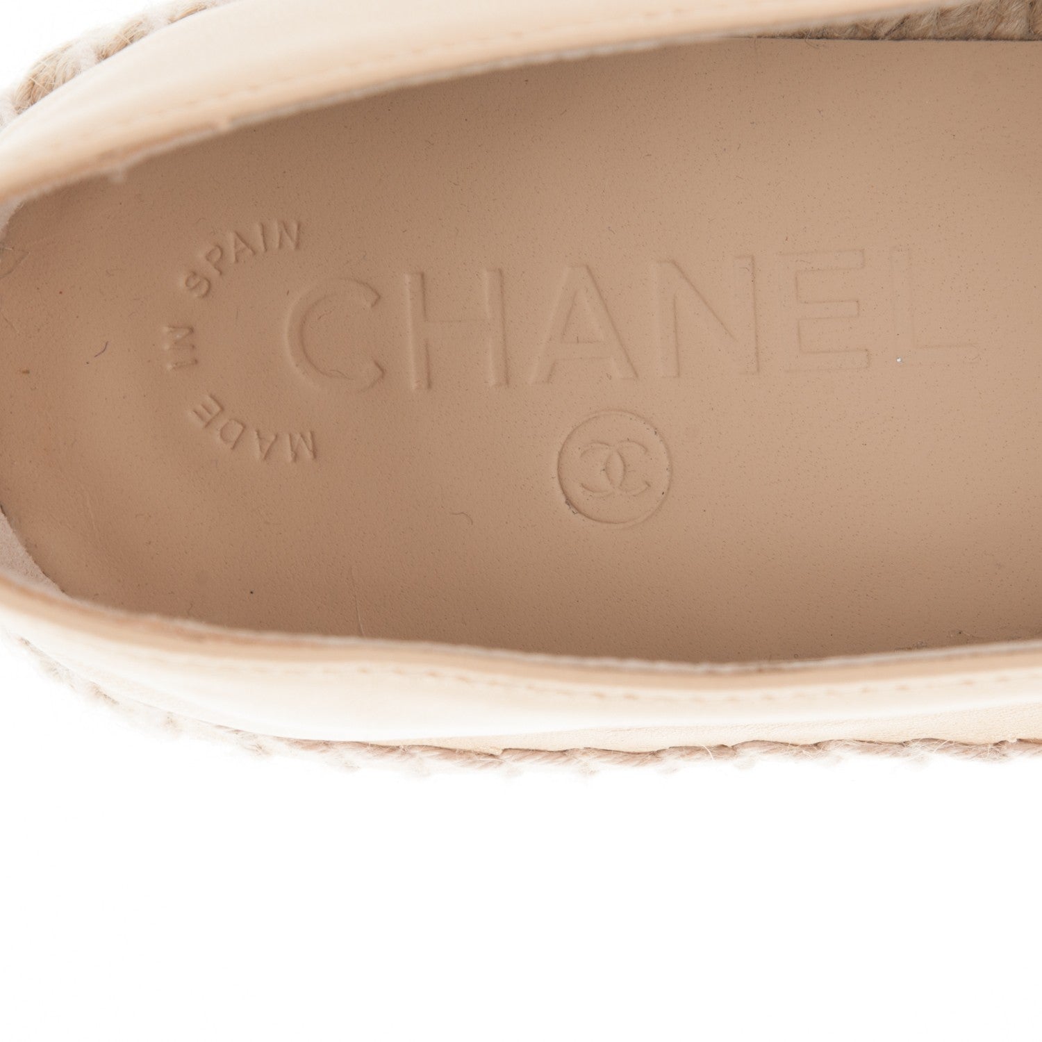 Chanel Lambskin CC Espadrilles 41 Beige Black 7 of 7