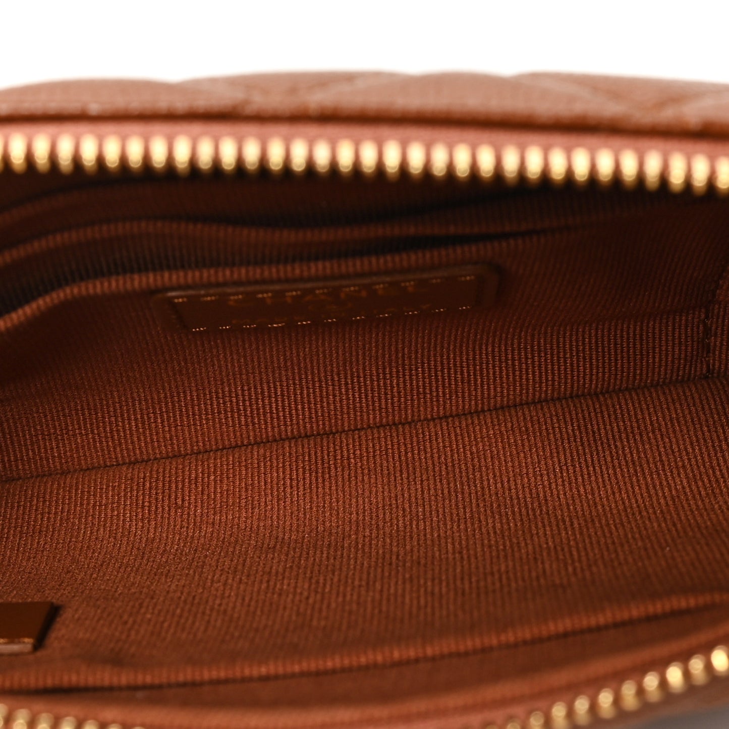 Caviar Crystal Quilted Coco Candy Cosmetic Case Brown