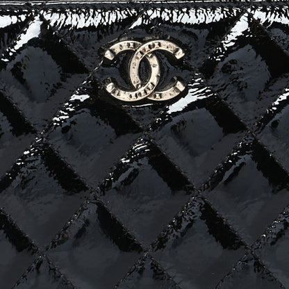 Chanel Patent Goatskin Quilted Medium Paris Dallas Zip Around Wallet Black 11 of 12