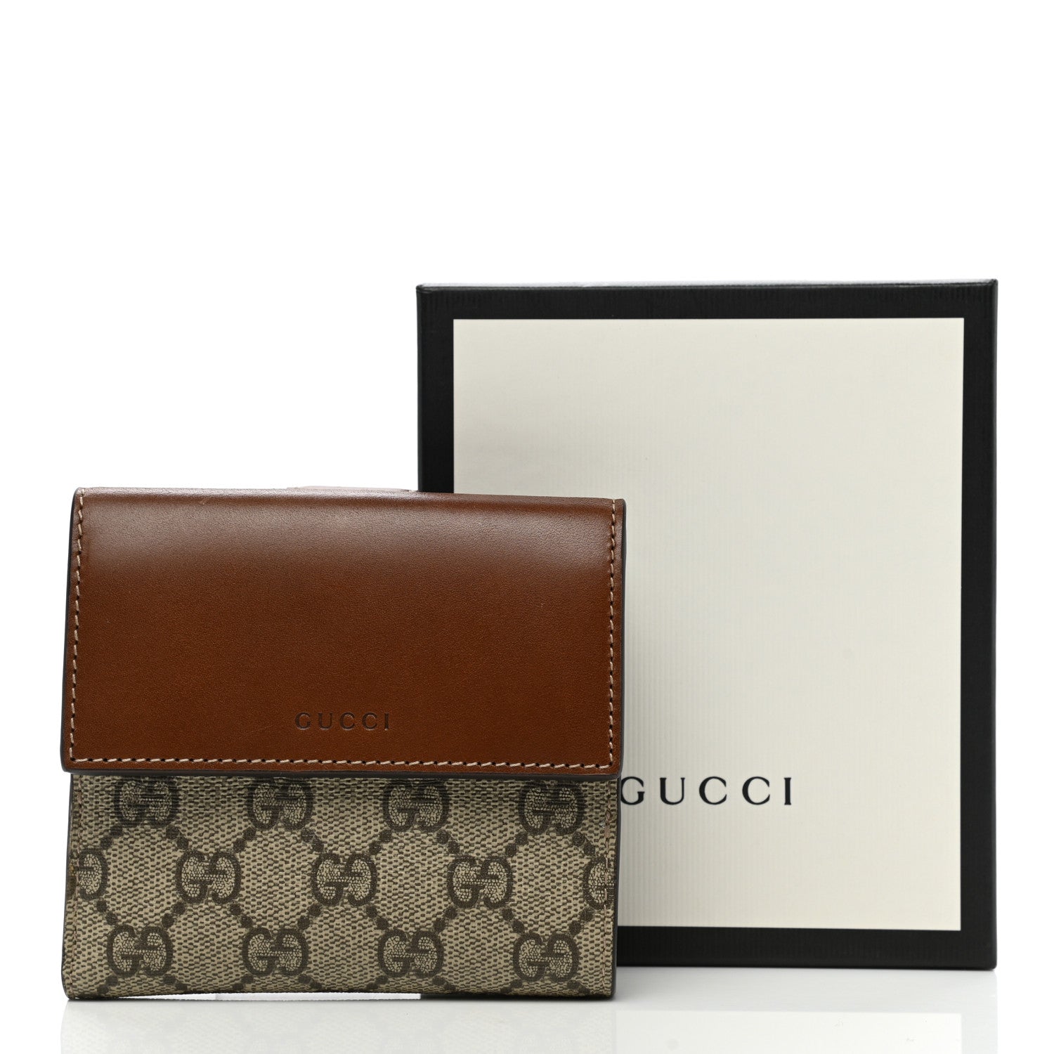 Gucci GG Supreme Monogram French Flap Wallet Brown 9 of 9