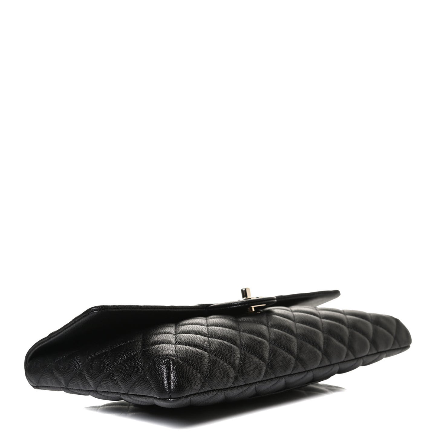 Caviar Quilted Flap Clutch Black