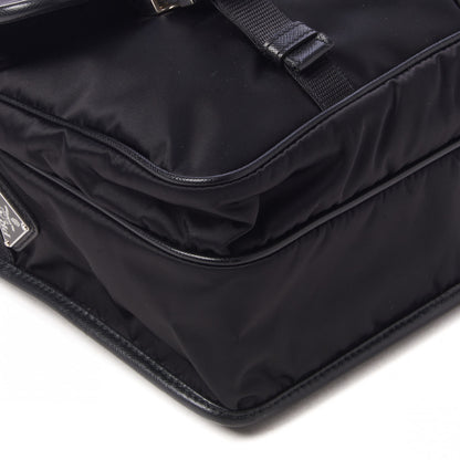 Prada Tessuto Nylon Saffiano Logo Messenger Bag Black 5 of 8