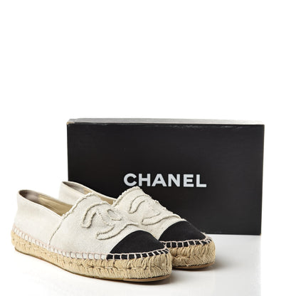 Chanel Linen CC Espadrilles 40 Beige Black 14 of 14