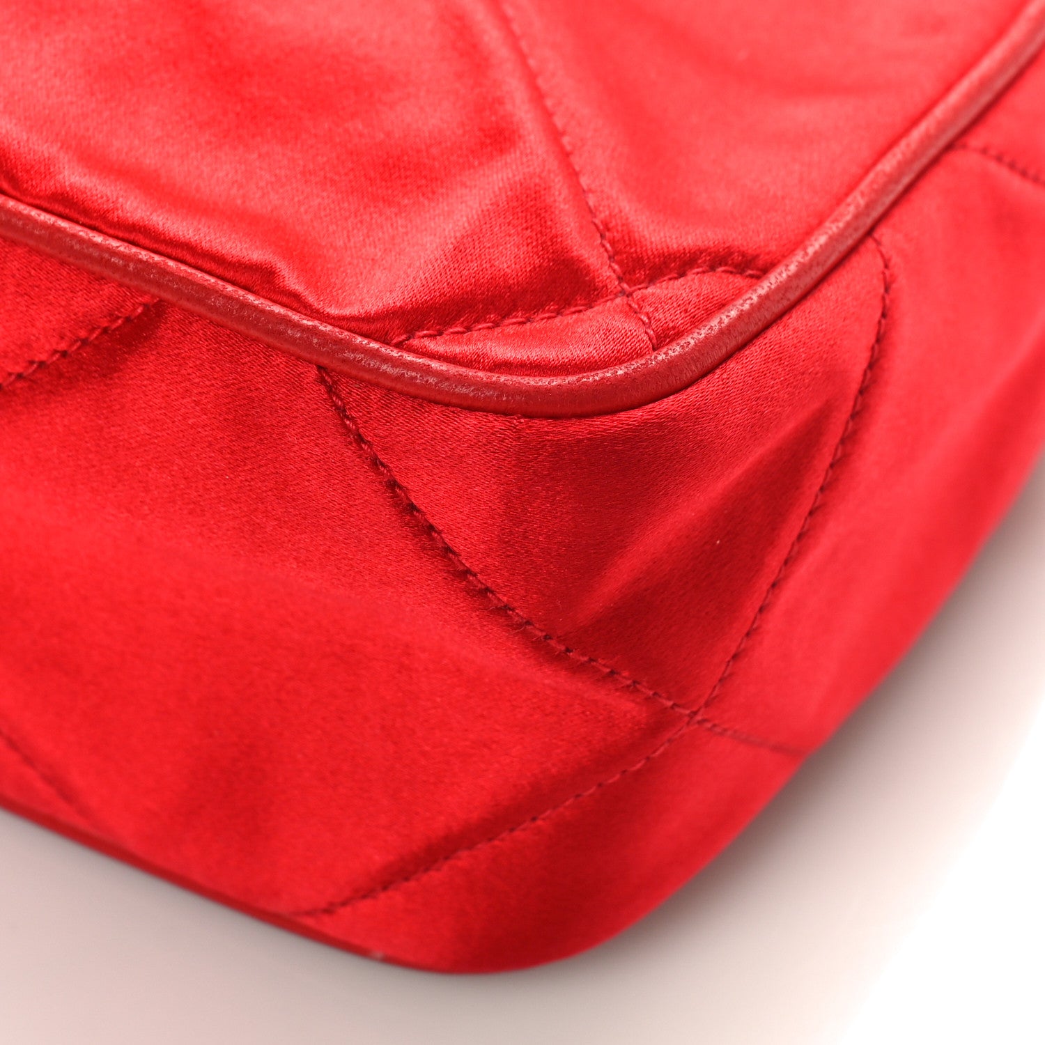 Chanel Satin Quilted CC Tassel Camera Case Red 8 of 9