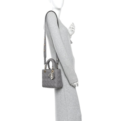 Christian Dior Lambskin Cannage Small Lucky Badges My Lady Dior Grey 2 of 10