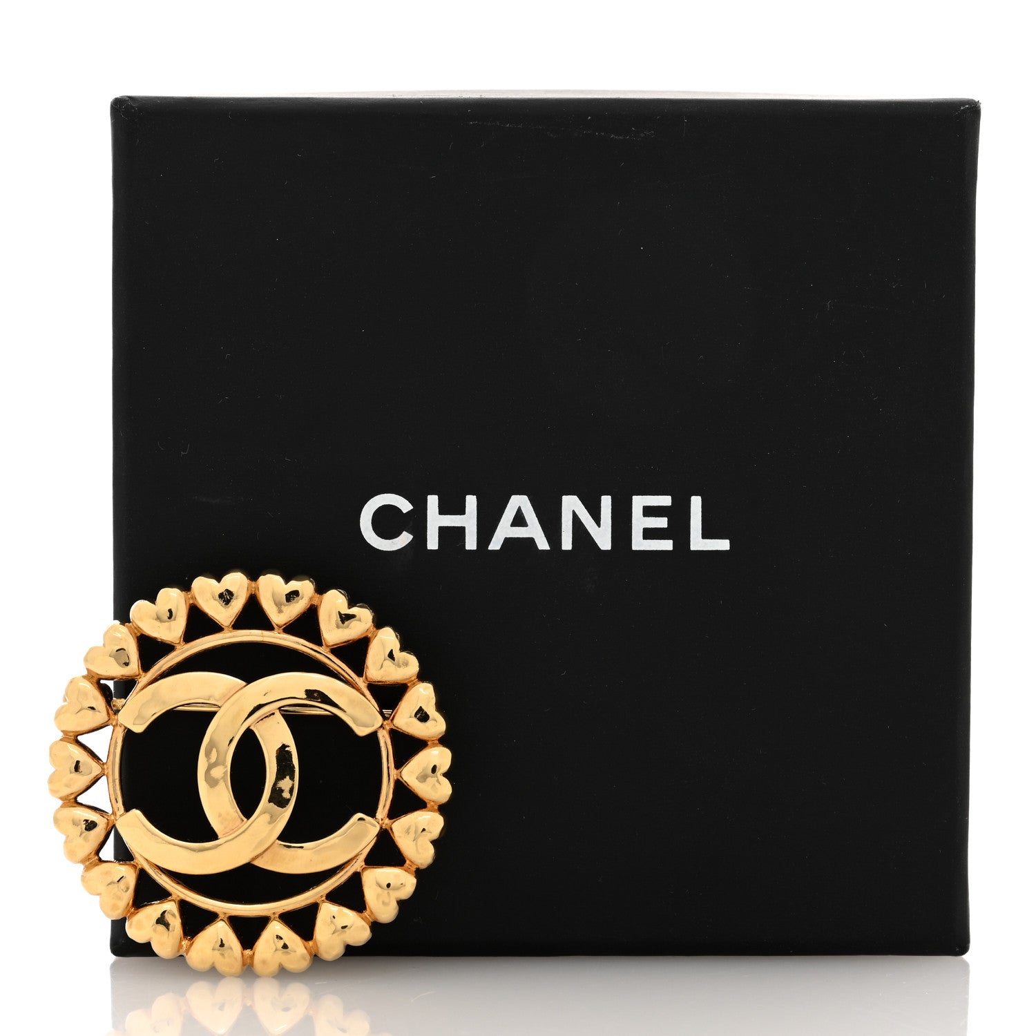 Chanel Metal CC Heart Brooch Gold 4 of 4