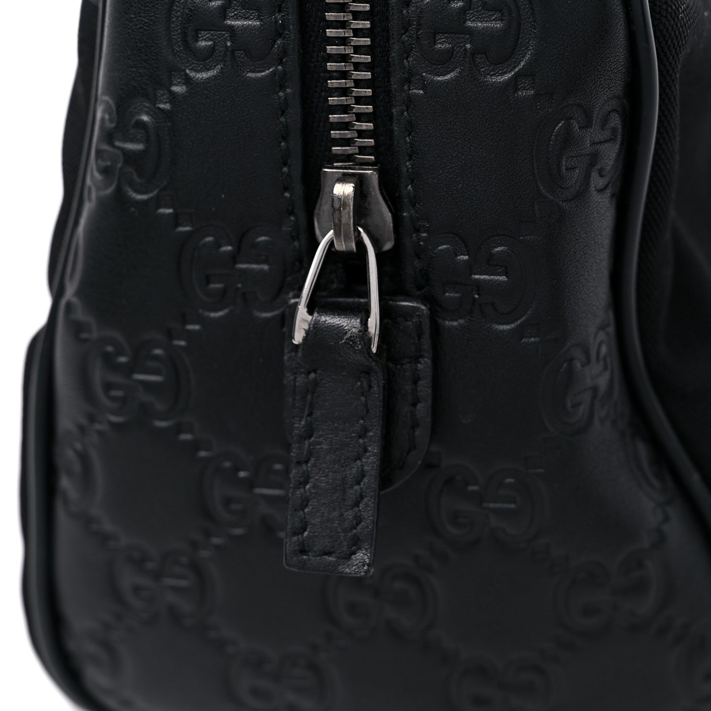Nylon Guccissima Zip Top Pouch Black