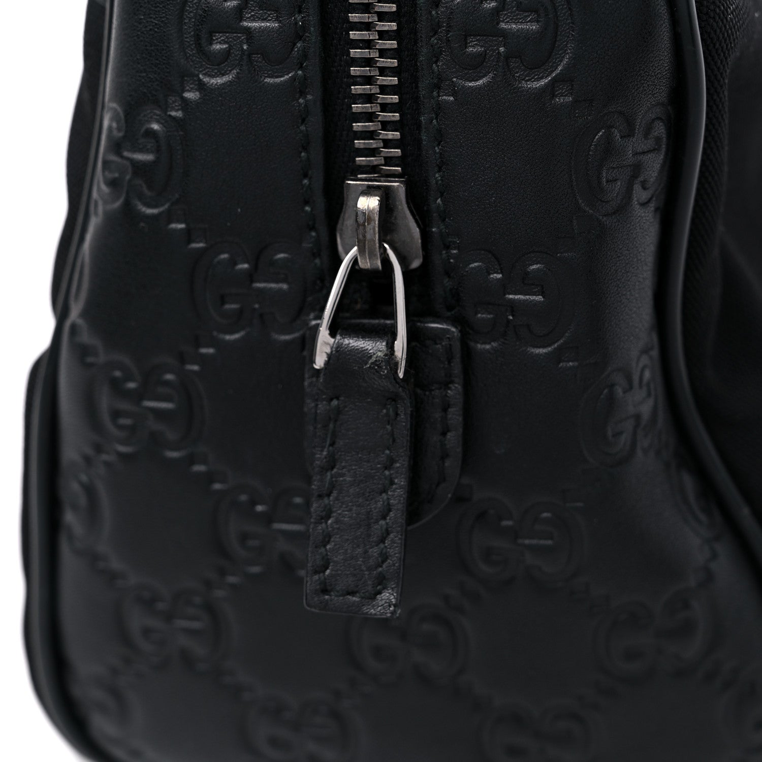 Gucci Nylon Guccissima Zip Top Pouch Black 10 of 12