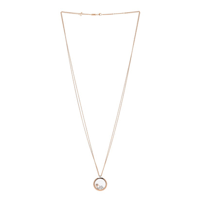 Chopard 18K Rose White Gold Diamond Happy Diamond Sun Moon Stars Double Chain Pendant Necklace 3 of 4