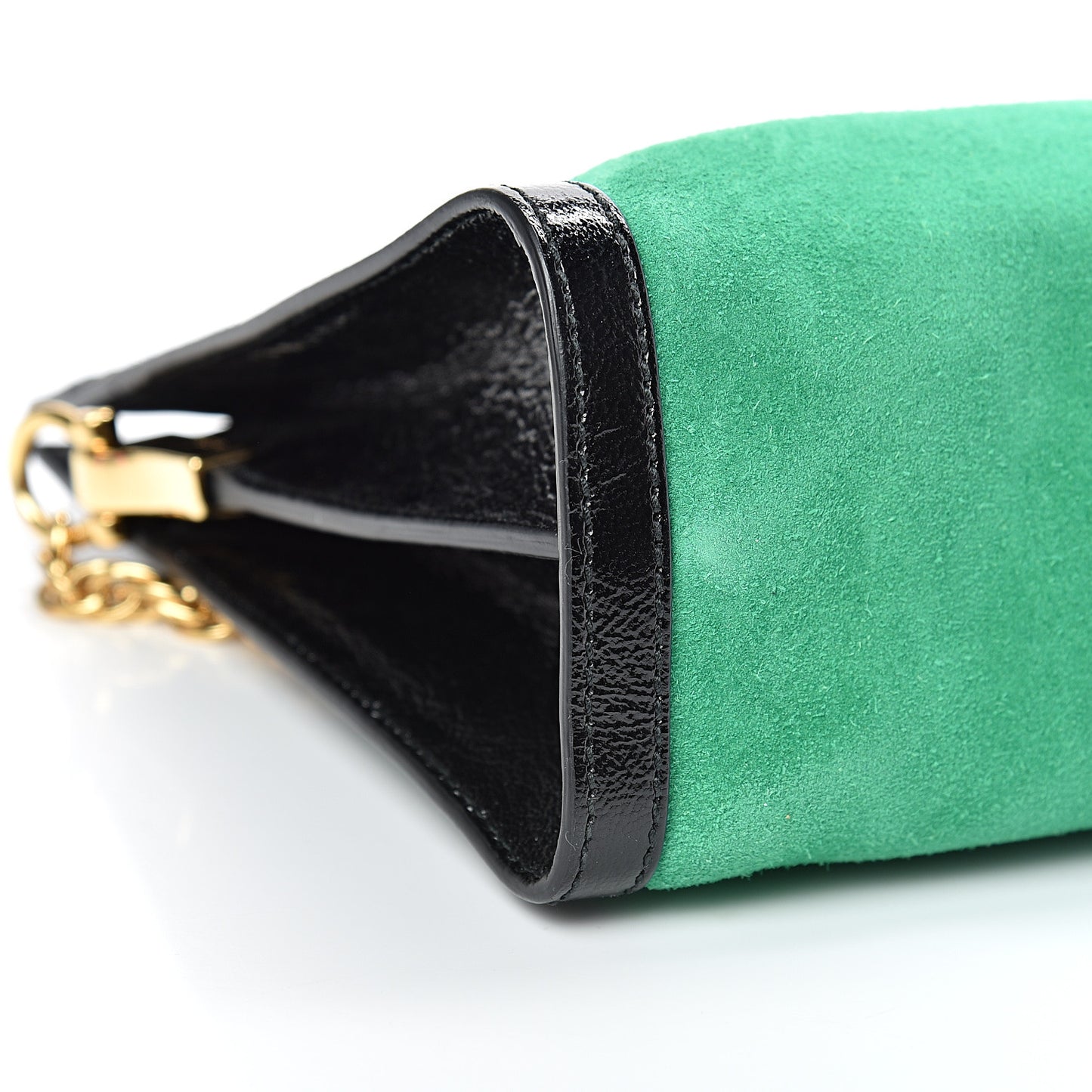 Suede Patent Web Medium Ophidia Chain Shoulder Bag New Shamarock Black