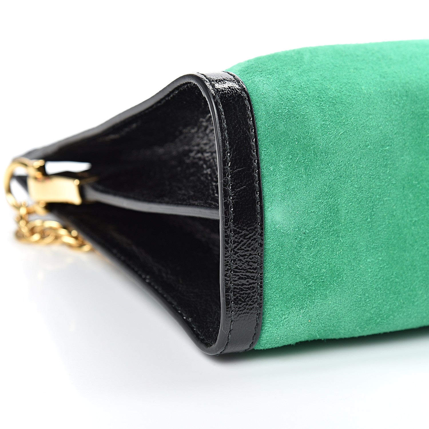 Gucci Suede Patent Web Medium Ophidia Chain Shoulder Bag New Shamarock Black 8 of 15