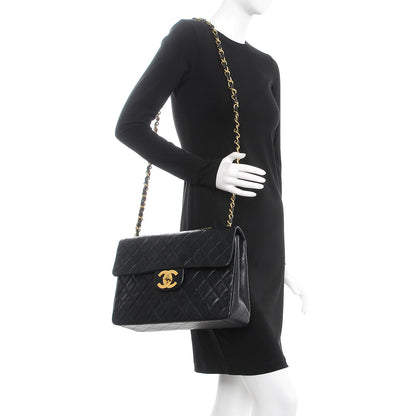 Chanel Lambskin Quilted XL Jumbo Single Flap Black 3 of 9