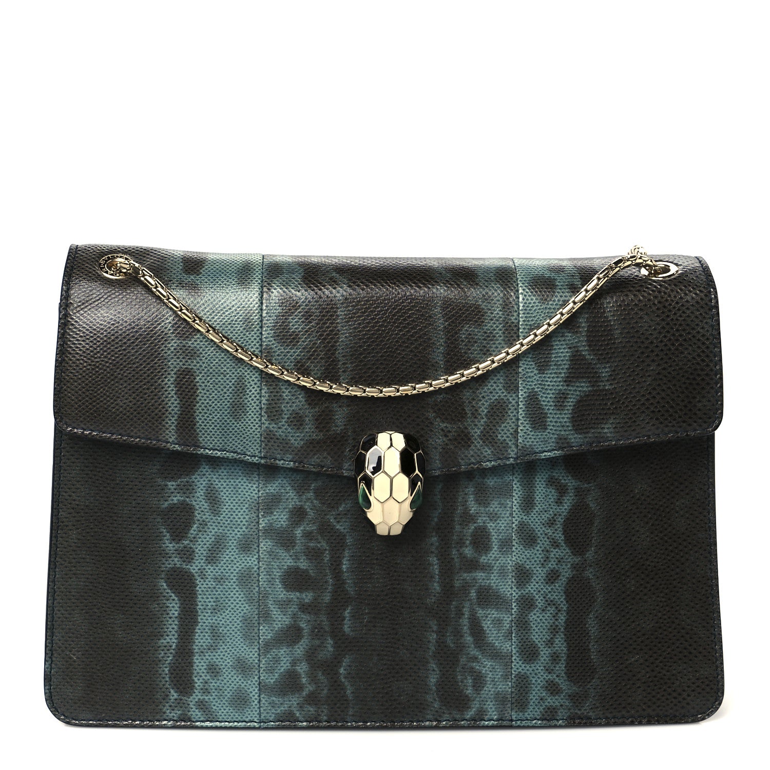 Bulgari Karung Serpenti Forever Shoulder Bag Blue Brown 1 of 13