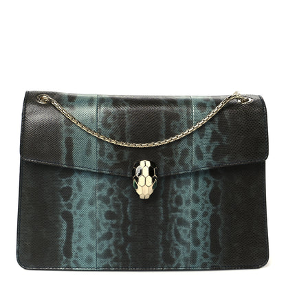 Bulgari Karung Serpenti Forever Shoulder Bag Blue Brown 1 of 13