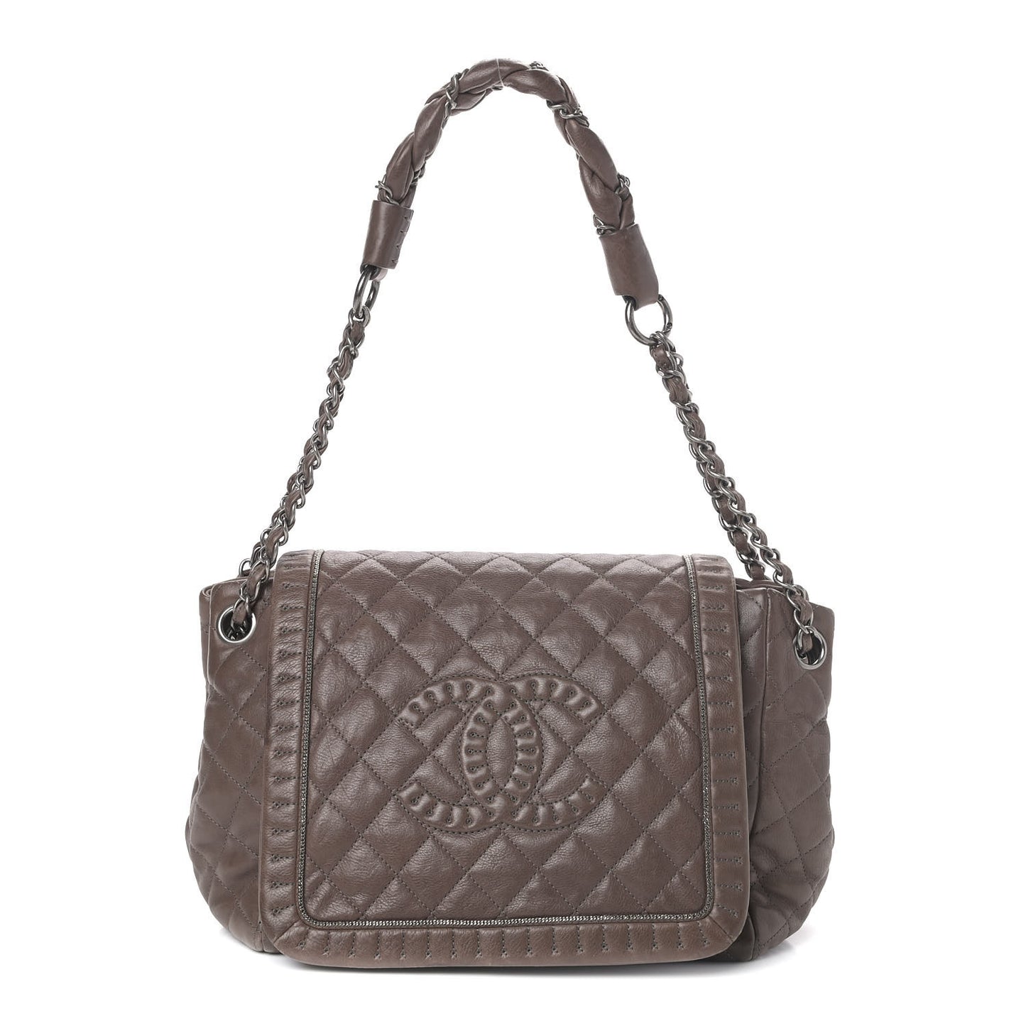 Calfskin Quilted Istanbul Accordion Flap Brown