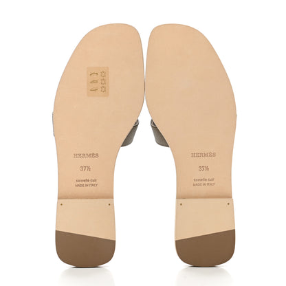 Hermes Epsom Oran Sandals 37.5 Etoupe 5 of 9
