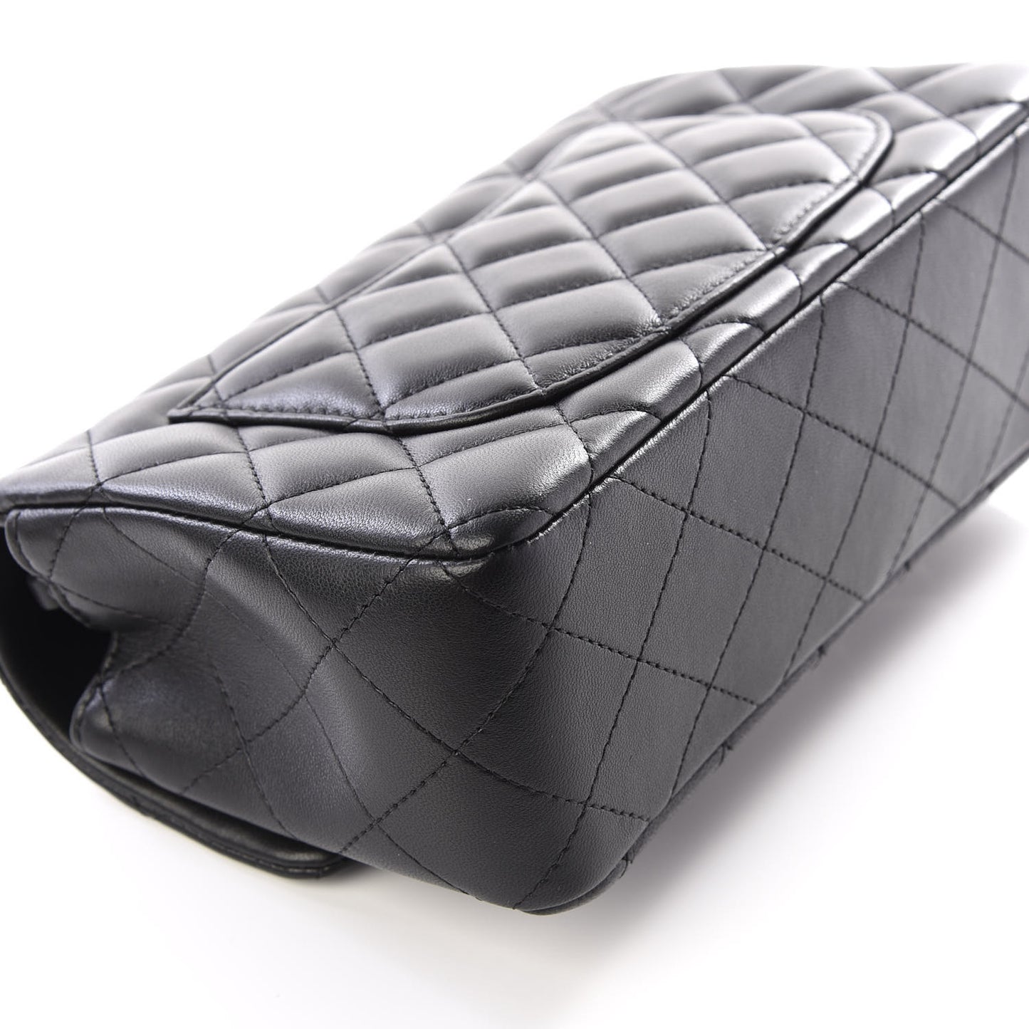 Lambskin Quilted Mini Rectangular Flap Black